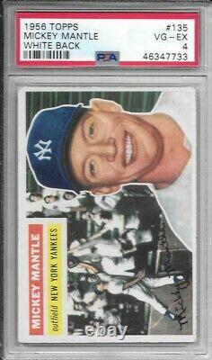 Mickey Mantle 1956 Topps White Back Psa 4! Rare/just Graded/3rd Overall Topps