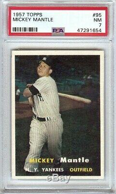 Mickey Mantle 1957 Topps Baseball Card Graded PSA 7 NM New York Yankees #95