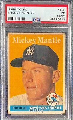 Mickey Mantle 1958 Topps #150 PSA 1 (MK) Poor