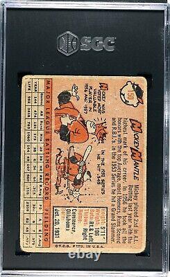 Mickey Mantle 1958 Topps SGC 1 Baseball Card Vintage MLB New York Yankees #150