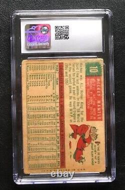 Mickey Mantle 1959 Topps CSG 2 Baseball Card Vintage Graded New York Yankees #10