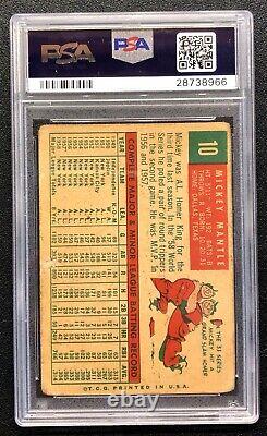 Mickey Mantle 1959 Topps PSA 1.5 Baseball Card Vintage MLB New York Yankees #10