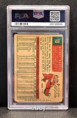 Mickey Mantle 1959 Topps PSA 1.5 Graded Baseball Card MLB New York Yankees #10