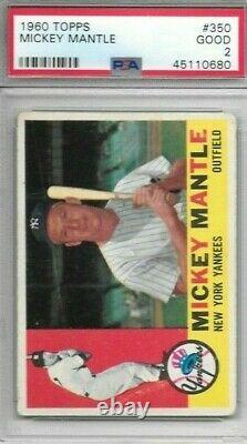 Mickey Mantle 1960 Topps Psa 2! Centered/just Graded/amazing Eye Appeal
