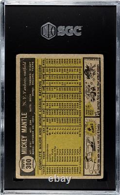 Mickey Mantle 1961 Topps SGC 2.5 Baseball Card Graded New York Yankees MLB #300