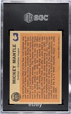 Mickey Mantle 1962 Topps All-Star SGC 1 Baseball Card New York Yankees MLB #471
