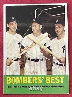Mickey Mantle 1963 Yankees Bombers Best Topps #173. With Tresh & Richardson