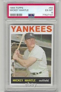 Mickey Mantle 1964 Topps Yankees PSA 6 EXMT #50
