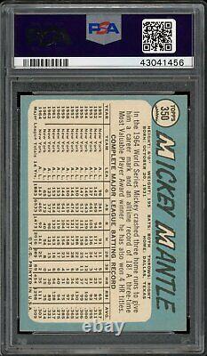 Mickey Mantle 1965 Topps Yankees Card #350 PSA 9 High-End Centered