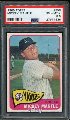 Mickey Mantle 1965 Topps Yankees Card #350 Psa 8.5 Sharp