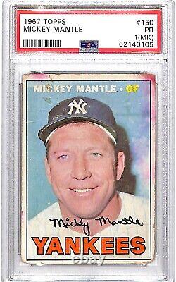 Mickey Mantle 1967 Topps #150 PSA 1 (MK) PR