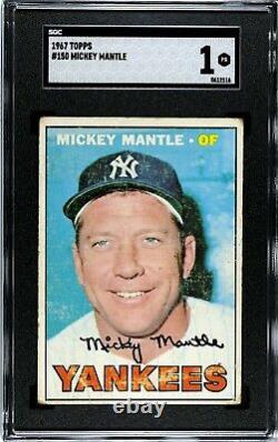 Mickey Mantle 1967 Topps #150 SGC Graded 1