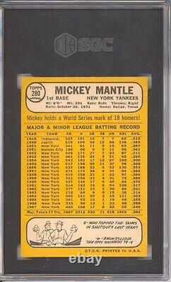 Mickey Mantle 1968 Topps Yankees Hof #280 Sgc 5