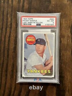 Mickey Mantle 1969 Topps #500 PSA 6 EX MT PWCC Exceptional Yankees