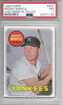 Mickey Mantle 1969 Topps Psa 7! Centered/just Graded/high End Beautyhofer