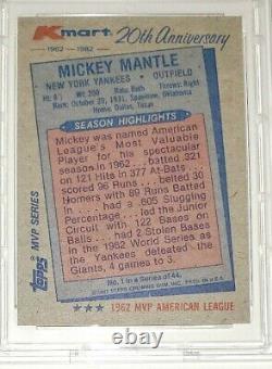 Mickey Mantle 1982 Topps Kmart 20th Anniversary MVP Series #1 Graded CCG Mint 10