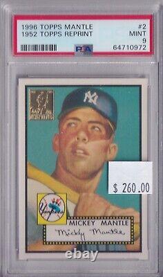 Mickey Mantle 1996 Topps Mantle 52 RP Yankees PSA 9