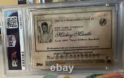 Mickey Mantle 2009 Topps Tribute Relic /99 PSA 9 Mint