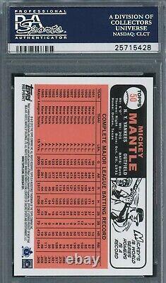 Mickey Mantle 2012 Topps Mantle 1966 Reprint Gold Ref Baseball Card #50 PSA 10