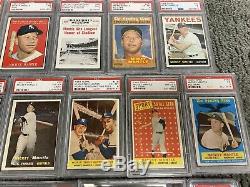 Mickey Mantle 24 card collection 1951 Bowman rookie 1953 1956 Topps PSA BVG