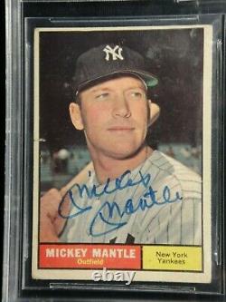 Mickey Mantle Beckett Graded 9 Mint Signed 1961 Topps Card #300 Autographed