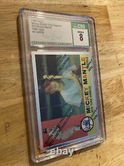 Mickey Mantle CSG 8 Topps Finest with Coating Collector Card New York Yankees 1996