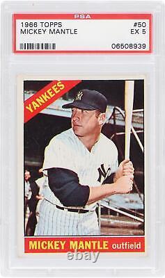 Mickey Mantle New York Yankees 1966 Topps Series 1 #50 PSA Authenticated 5 Card