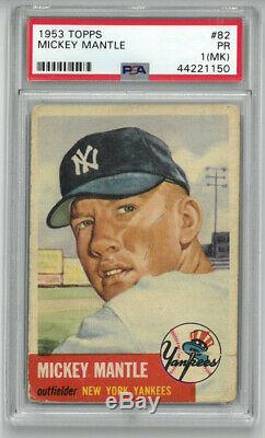 Mickey Mantle New York Yankees HOF 1953 Topps Card #82- PSA Graded PR1 (MK)
