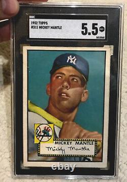 Mickey Mantle Rookie Card 1952 Topps #311 Excellent RC Centered! Type 2. SGC 1/1