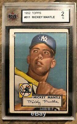 Mickey Mantle Rookie Card Topps 1952 #311 KSA 2