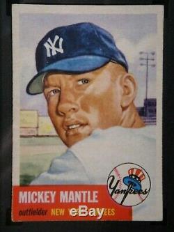 Mickey Mantle Sgc Graded 4.5 Vg-ex+ 1953 Topps Card #82 Centered Nice