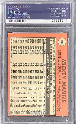 Mickey Mantle Signed 1969 Topps #500 Baseball Card PSA 4 & PSA/DNA AUTO 9 Dual