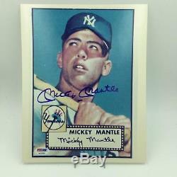 Mickey Mantle Signed Autographed 1952 Topps Rookie Card 8x10 Photo PSA DNA COA