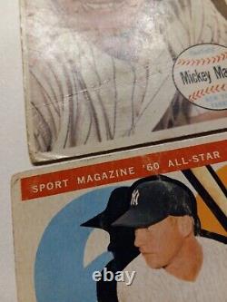 Mickey mantle 1960 Topps all star and mickey mantle 1964 Topps Giants poor lot