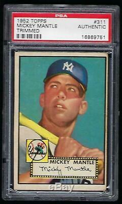 New York Yankees Mickey Mantle 1952 Topps #311 Rookie Card PSA Authentic