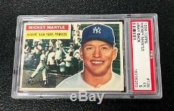 New York Yankees Mickey Mantle 1956 Topps #135 PSA 5 Ex Gray Back Well Centered
