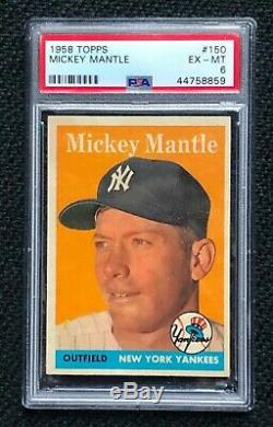 New York Yankees Mickey Mantle 1958 Topps #150 PSA 6 Ex-Mt