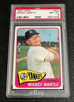 New York Yankees Mickey Mantle 1965 Topps #350 PSA 8 Near Mint-Mint