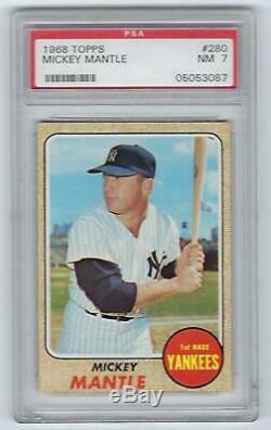 New York Yankees Mickey Mantle 1968 Topps #280 PSA NM 7 Well Centered