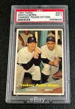 New York Yankees Mickey Mantle Yogi Berra 1957 Topps #407 PSA 7 Near Mint