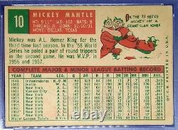 PSA 3 1959 Topps # 10 Mickey Mantle New York Yankees HOF