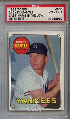 Topps Last Name in Yellow Mickey Mantle