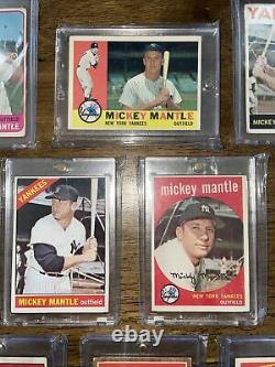 VINTAGE MICKEY MANTLE LOT! 14 Total Cards! 10 Are In Gradeable Condition! LQQK