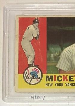 Vintage Mickey 7 Mantle 1960 Topps 350 PSA 3 VG Very Good MLB Card Yankees